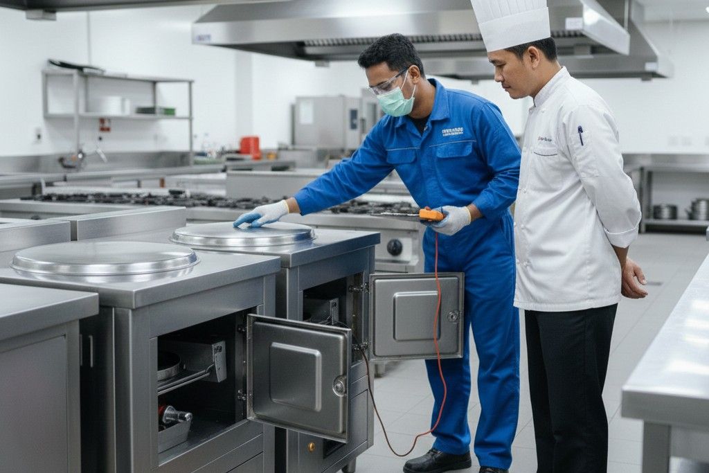 sistem produksi nasi dapur komersial